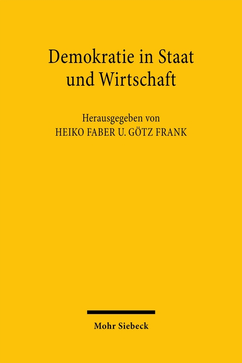 Demokratie in Staat und Wirtschaft - 