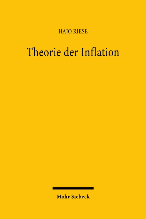 Theorie der Inflation - Hajo Riese