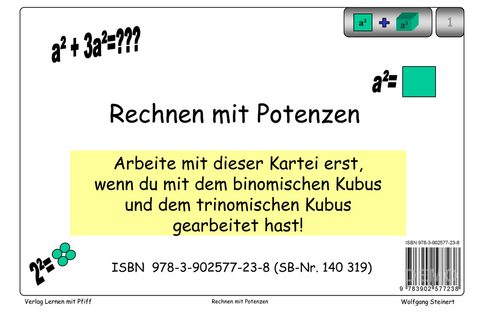 Mathekartei: Rechnen mit Potenzen - Wolfgang Steinert