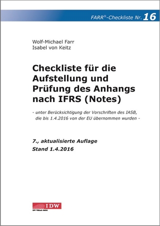 Checkliste 16 für die Aufstellung und Prüfung des Anhangs nach IFRS (Notes)