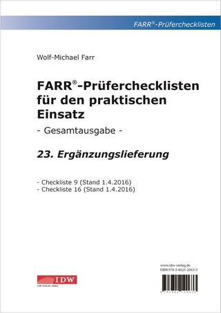 FARR Prüferchecklisten für den praktischen Einsatz