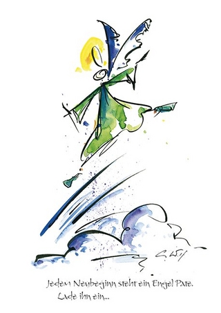 Engelpostkarte Jedem Neubeginn steht ein Engel Pate. Lade ihn ein ...