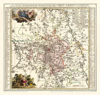 Historische Karte: Stadt und Amt Leipzig, 1758 (Plano)