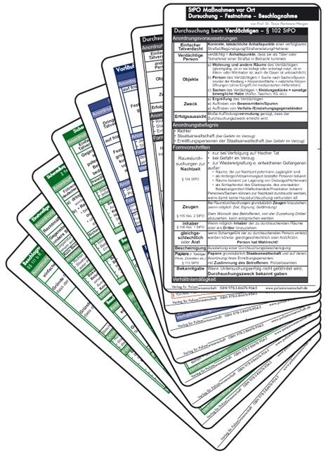 Einsatzkarten StPO &ndash; Durchsuchung &ndash; Festnahme &ndash; Beschlagnahme - Tanja Hartmann-Wergen