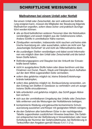 Schriftliche Weisungen Binnenschifffahrt deutsch