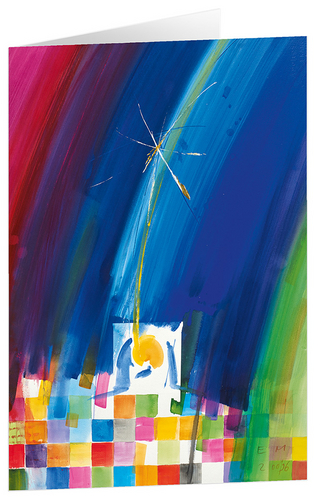 Stern der Weihnacht - Kunst-Faltkarten ohne Text (5 Stück)