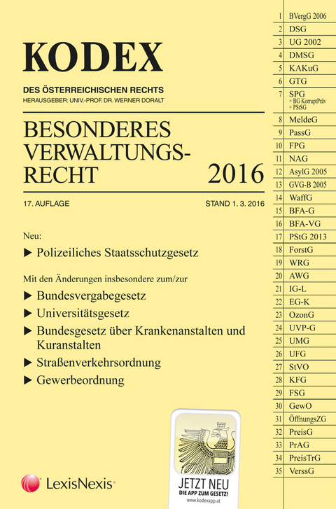 KODEX Besonderes Verwaltungsrecht 2016 - 