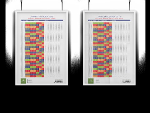 AMM &TCM Lehrtafel Jahreskalender mit den Jahren 2015 und 2016 - Michael Uhrhan