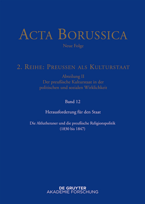 Herausforderung f&uuml;r den Staat - 