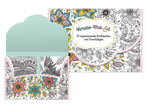 Kreativ-Faltkarten-Mal-Set mit Umschl&auml;gen