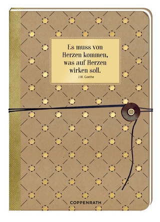 Notizbuch mit Wickelverschluss - Es muss von Herzen kommen, was auf Herzen wirken soll.