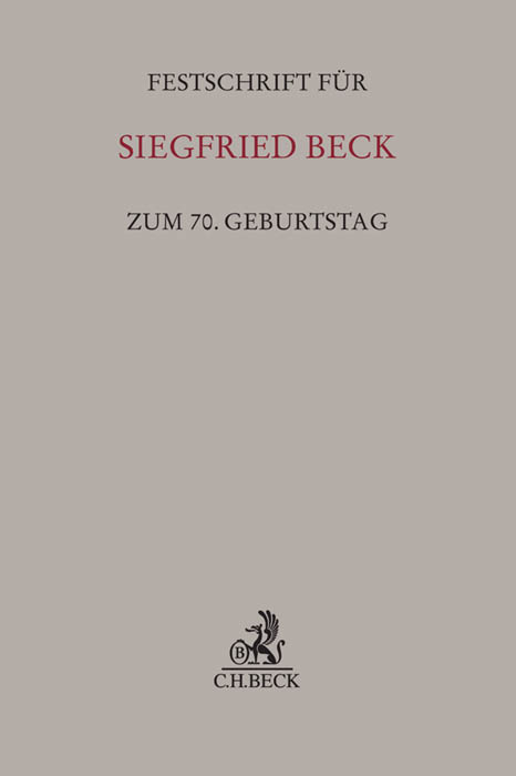 Festschrift f&uuml;r Siegfried Beck zum 70. Geburtstag - 