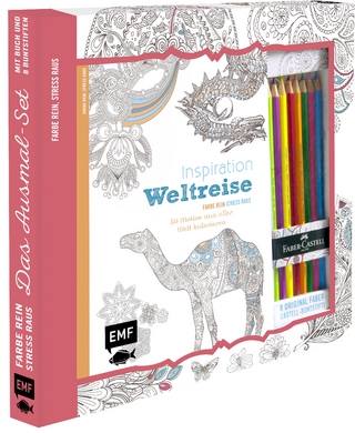 Kreativ-Set Farbe rein, Stress raus: Inspiration Weltreise - 50 Motive aus aller Welt kolorieren