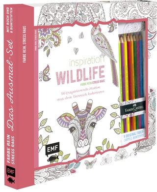 Kreativ-Set Farbe rein, Stress raus: Inspiration Wildlife – 50 inspirierende Motive aus dem Tierreich kolorien