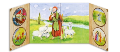 Aufklapp-Altar "Der gute Hirte" f&uuml;r Kita, Kinderkirche und Familie