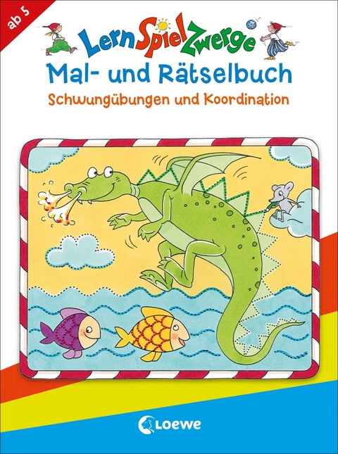 LernSpielZwerge - Mal- und R&auml;tselbuch - Schwung&uuml;bungen und Koordination