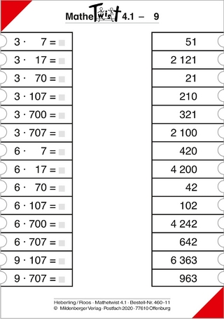 Mathetwist. Rechnen - Spannen - Kontrollieren / 4. Schuljahr. 5 Arbeitskartenprogramme mit jeweils 18 Karten
