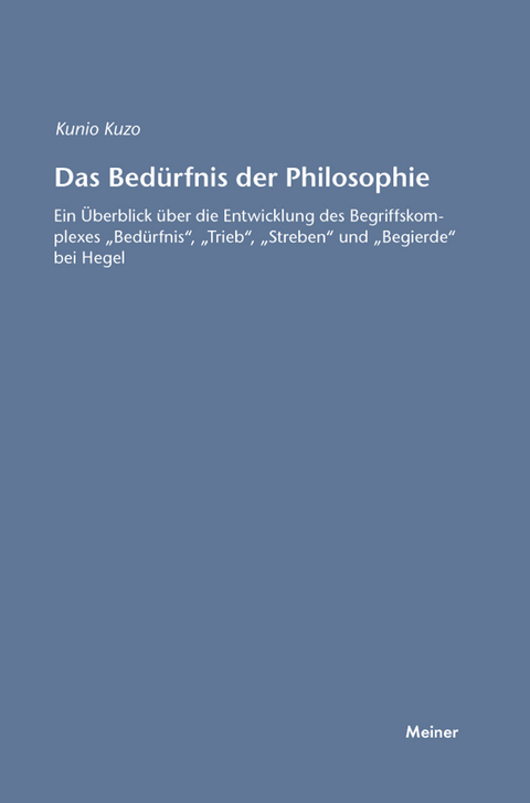 Das Bed&uuml;rfnis der Philosophie - Kunio Kozu