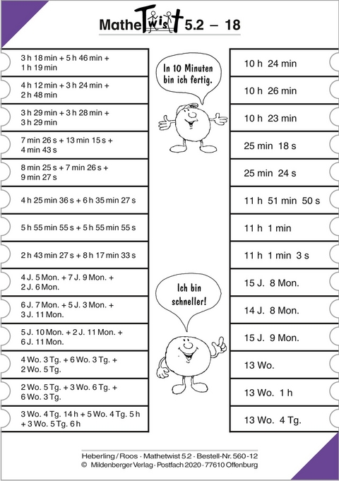 Mathetwist. Rechnen - Spannen - Kontrollieren / 5. Schuljahr. 6 Arbeitskartenprogramme mit jeweils 18 Karten - Ilse Wiese, Wolfgang Heberling, Udo Roos