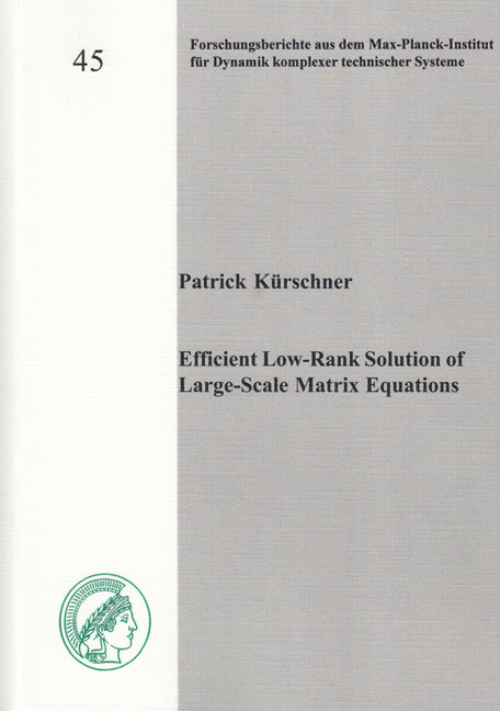 Efficient Low-Rank Solution of Large-Scale Matrix Equations - Patrick Kürschner