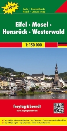 Eifel - Mosel - Hunsrück - Westerwald, Autokarte 1:150.000, Top 10 Tips