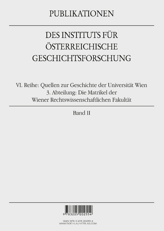 Die Matrikel der Wiener Rechtswissenschaftlichen Fakultät