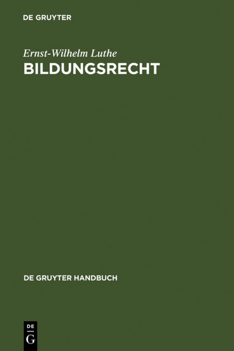 Bildungsrecht - Ernst-Wilhelm Luthe
