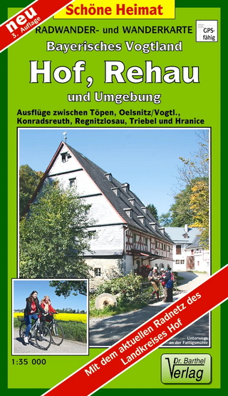 Radwander- und Wanderkarte Bayerisches Vogtland, Hof, Rehau und Umgebung