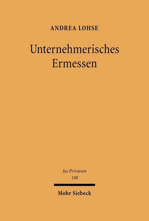 Unternehmerisches Ermessen - Andrea Lohse