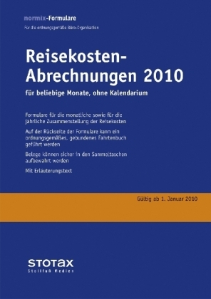 Reisekosten-Abrechnungen 2010 für Monate