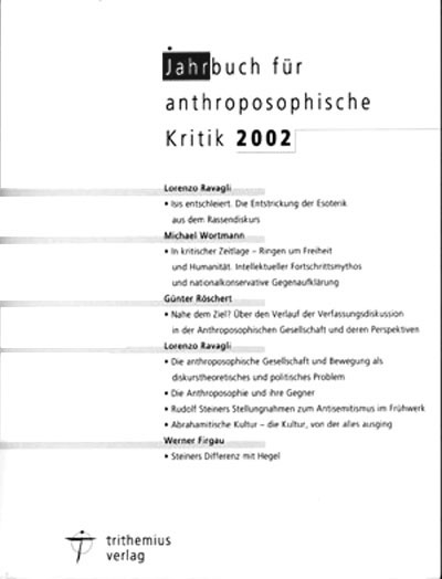Jahrbuch f&uuml;r Anthroposophische Kritik 2002 - 