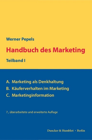 Handbuch des Marketing, Teilband I.