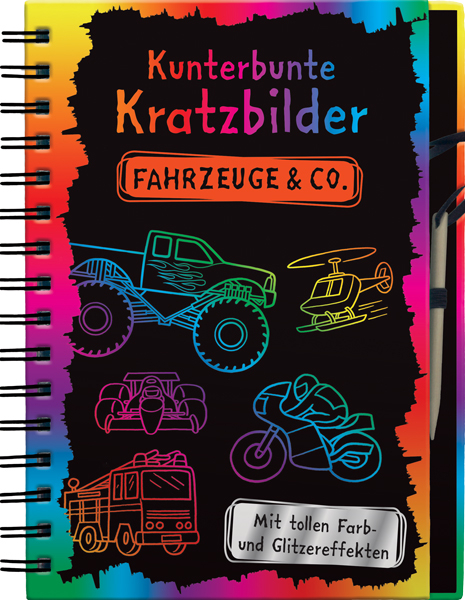Kunterbunte Kratzbilder: Fahrzeuge & Co.