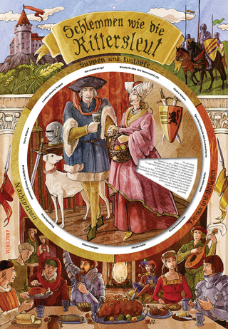 Schlemmen wie die Rittersleut - 12 deftige Rezepte aus der Burgenküche (Wandtafel mit Drehscheibe)