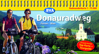 Kompakt-Spiralo BVA Donauradweg Passau-Wien Radwanderkarte 1:75.000