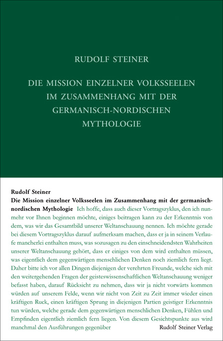 Die Mission einzelner Volksseelen im Zusammenhange mit der germanisch-nordischen Mythologie - Rudolf Steiner