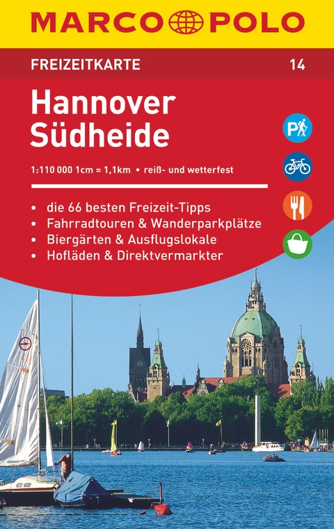 MARCO POLO Freizeitkarte 14 Hannover, S&uuml;dheide 1:110.000