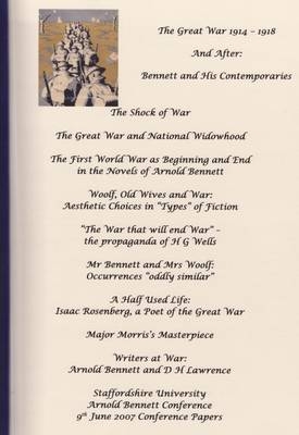 The Great Ware 1914 1918 and After: Bennett and His Contemporaries