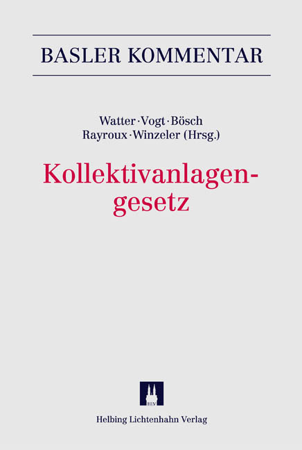 Kollektivanlagengesetz (KAG) - Sandro Abegglen, Antoine Amiguet, Hansj&uuml;rg Appenzeller, Harald B&auml;rtschi, Fran&ccedil;ois M. Bianchi, Thomas Bischof, Lukas Bopp, Ren&eacute; B&ouml;sch, Michael B&uuml;nzli, Johannes A. B&uuml;rgi, Stephanie Comtesse, Daniel Daeniker, Eduard De Zordi, Shelby du Pasquier, Joel Fischer, J&uuml;rg Frick, Thomas A. Frick, Enrico Friz, Simon Gerber, Saro A. Grano, Daniel Haeberli, Marco H&auml;usermann, Reto Heuberger, Thomas Huber, Patrick H&uuml;nerwadel, Jacques Iffland, Urs Kapalle, Andrae Lamprecht, Andr&eacute; E. Lebrecht, Benedikt Maurenbrecher, Patrick K. Meyer, Elisabeth Moskric, Thomas S. M&uuml;ller, Olivier Nicod, Francis Nordmann, Stefan Oesterhelt, Markus Pfenninger, Pascal Portmann, Fedor Poskriakov, Fran&ccedil;ois Rayroux, Christian Rehm, Christina Reutter, Hans-Peter Schaad, Marcel Schaad, Christoph Oliver Schmid, Renate Schwob, Daniel Staehelin, Olivier Stahler, Eric Stupp, Franco Taisch, Marcel Tranchet, Simon A. Trippel, Laurence Vogt Scholler, Andreas von Planta, Rolf Watter, Rolf H. Weber, Markus Weidmann, Christoph Winzeler, Lukas Wyss, Werner W. Wyss, Kim Zindel
