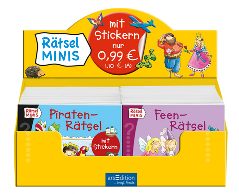 Display R&auml;tsel-Minis mit Stickerbogen