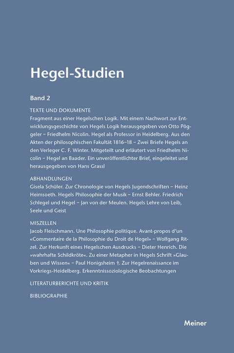 Hegel-Studien Band 2 - 