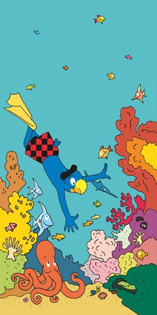 Globi Badetuch Meeresgrund