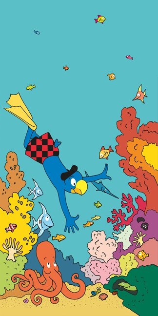 Globi Badetuch Meeresgrund