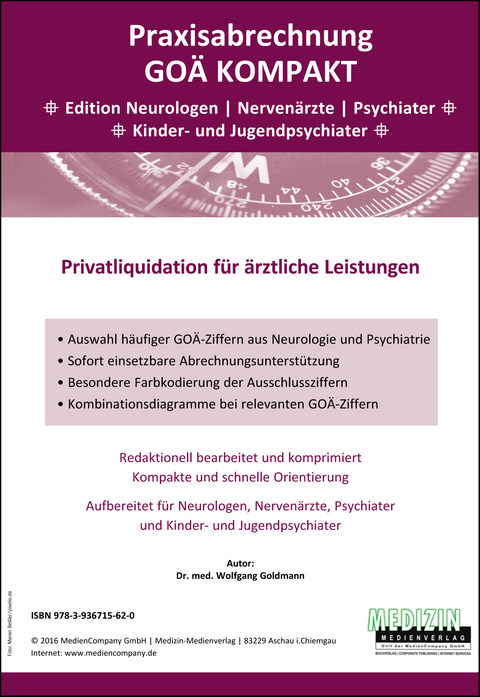 Praxisabrechnung GO&Auml; Kompakt - Wolfgang Dr. med. Goldmann