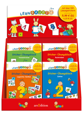 Display Lernraupe Sticker-Übungsblöcke