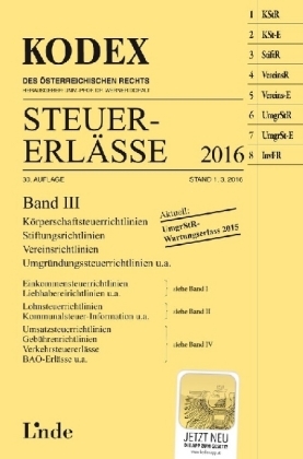 KODEX Steuer-Erl&auml;sse 2016 Band III - Andrei Bodis