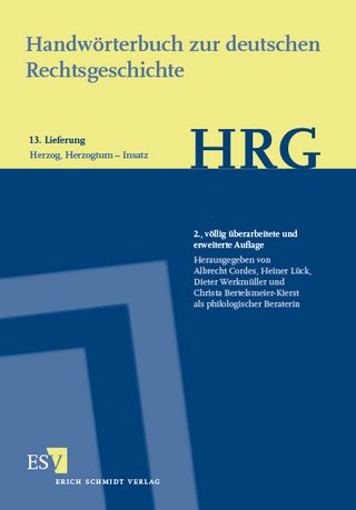 Handwörterbuch zur deutschen Rechtsgeschichte (HRG) – Lieferungsbezug – - - Lieferung 13: Herzog, Herzogtum–Insatz