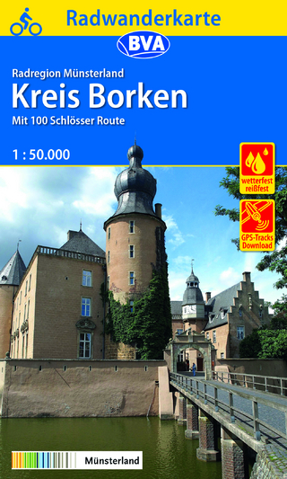 Radwanderkarte BVA Radregion Münsterland Kreis Borken mit 100 Schlösser Route 1:50.000, reiß- und wetterfest, GPS-Tracks Download