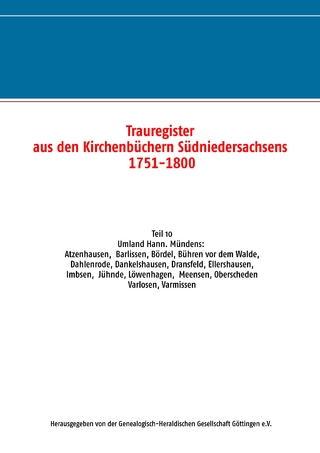 Trauregister aus den Kirchenbüchern Südniedersachsens 1751-1800