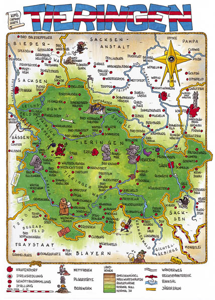 Cartoonlandkarte Th&uuml;ringen - Kim Schmidt